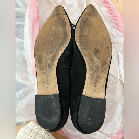 Sam Edelman Black Stud-Trim Suede Ballet Flats - Picture 4 of 4